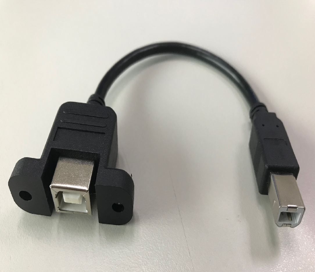 USB-B(M) to B(F) Panel Mount Cable
